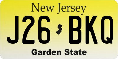 NJ license plate J26BKQ