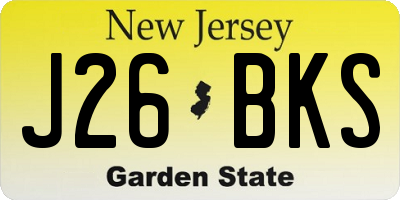 NJ license plate J26BKS
