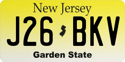 NJ license plate J26BKV
