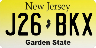 NJ license plate J26BKX