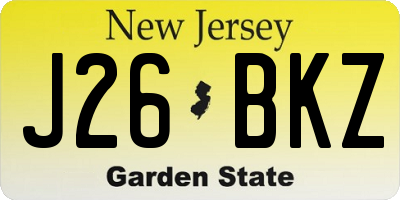 NJ license plate J26BKZ