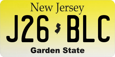 NJ license plate J26BLC