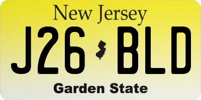 NJ license plate J26BLD