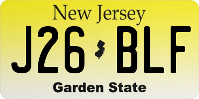 NJ license plate J26BLF