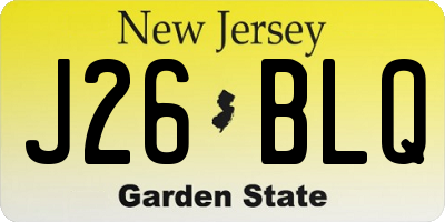 NJ license plate J26BLQ