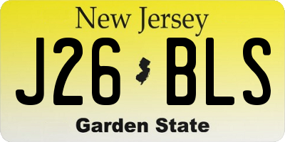 NJ license plate J26BLS