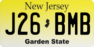 NJ license plate J26BMB