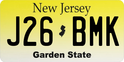 NJ license plate J26BMK