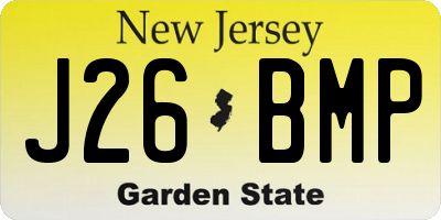 NJ license plate J26BMP