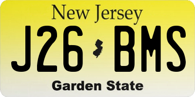 NJ license plate J26BMS