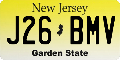 NJ license plate J26BMV