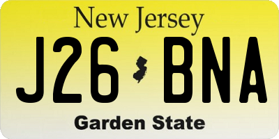 NJ license plate J26BNA