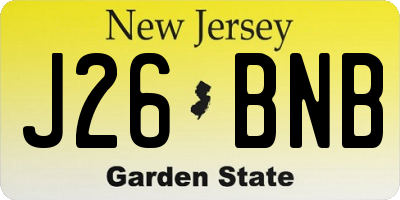NJ license plate J26BNB