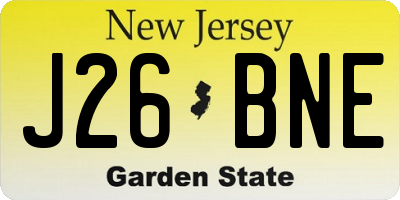 NJ license plate J26BNE