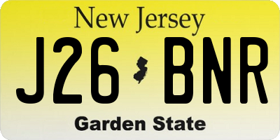 NJ license plate J26BNR
