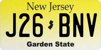 NJ license plate J26BNV