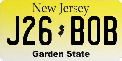 NJ license plate J26BOB