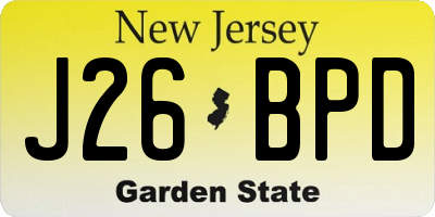 NJ license plate J26BPD