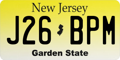 NJ license plate J26BPM