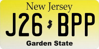 NJ license plate J26BPP