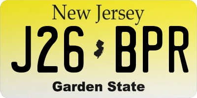NJ license plate J26BPR