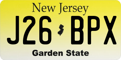 NJ license plate J26BPX