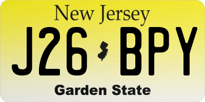 NJ license plate J26BPY