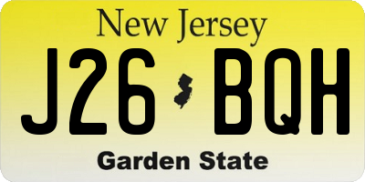NJ license plate J26BQH