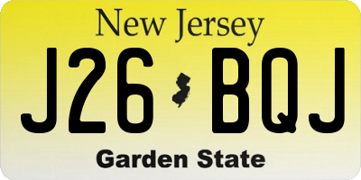NJ license plate J26BQJ