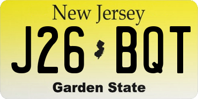 NJ license plate J26BQT