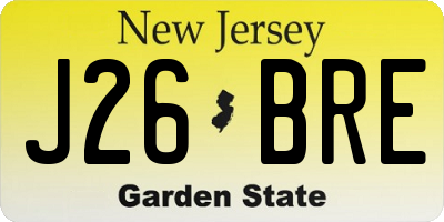 NJ license plate J26BRE
