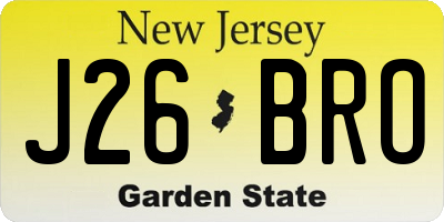 NJ license plate J26BRO