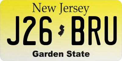 NJ license plate J26BRU