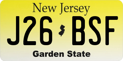 NJ license plate J26BSF