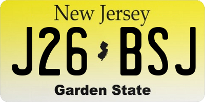 NJ license plate J26BSJ