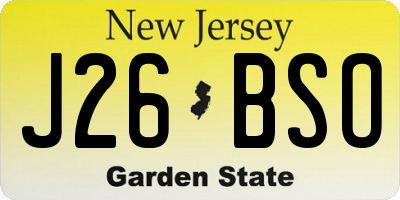 NJ license plate J26BSO