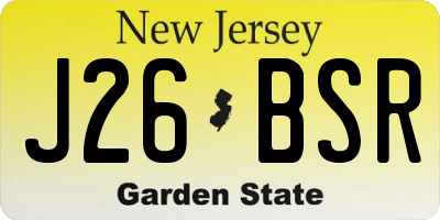 NJ license plate J26BSR