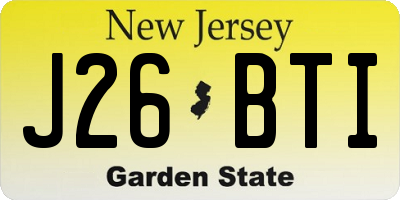 NJ license plate J26BTI