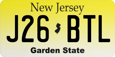 NJ license plate J26BTL
