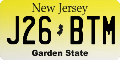 NJ license plate J26BTM