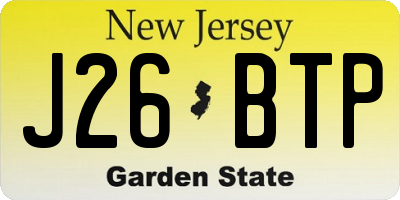 NJ license plate J26BTP