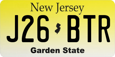 NJ license plate J26BTR