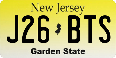 NJ license plate J26BTS