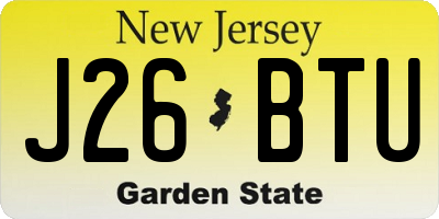 NJ license plate J26BTU