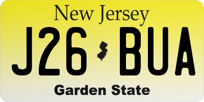 NJ license plate J26BUA
