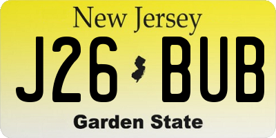 NJ license plate J26BUB