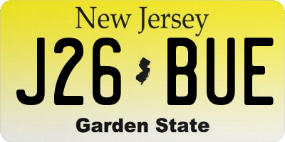 NJ license plate J26BUE