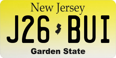 NJ license plate J26BUI