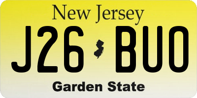 NJ license plate J26BUO