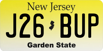 NJ license plate J26BUP